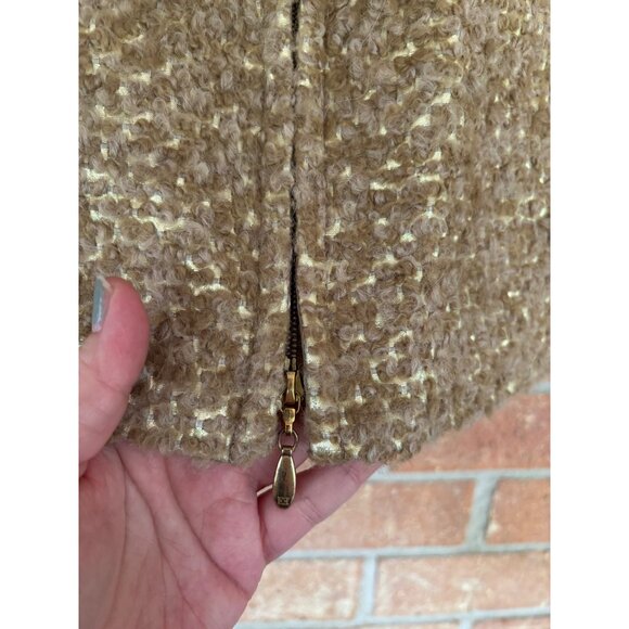 Escada Vintage Womens Tweed Jacket  Zip-Up Made In Germany Brown & Cream - Picture 14 of 16